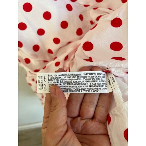 Anthropologie Endless Rose Woman Red And White Polka Dot Ruffle Dress, S… - Picture 11 of 13